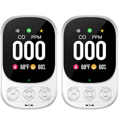 Produktbild von 2er-Set CO-Melder, Plug-in, Gas- & CO-Detektor mit Digitaldisplay, misst Erdgas, CO, 85 dB Doppelalarm, ideal für Zuhause, Wohnmobil & Küche
