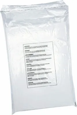 Produktbild von 500x Adhäsionsverschlussbeutel LDPE mit Warntext gelocht 250 x 350mm 30my