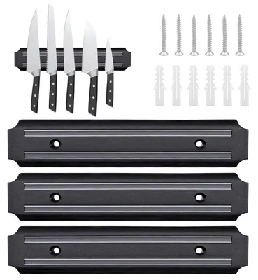 Magnetstreifen 3er-Set 19 cm Edelstahl Messerhalter Wandmontage