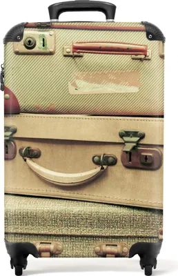 Produktbild von NoBoringSuitcases.com® Koffer Handgepäck Trolley Rollkoffer Kleine Reisekoffer mit 4 Rollen - Vintage - Koffer - Fotografie - Cabin Size < 55x40x23 cm & 55x40x20 cm - Fotokoffer - Kabinenkoffer - BoardgepäckHandgepäck Koffer 55x35x20 cm, 36L,