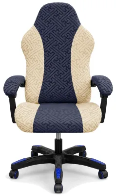 Gaming-Stuhlbezug mit Armlehne, schwarz, Fleece, Stretch