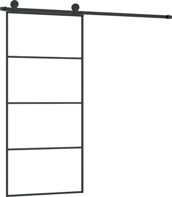 Produktbild von vidaXL Schiebetür mit Beschlag 90x205 cm ESG-Glas & Aluminium