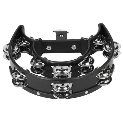 Imagen del producto de Batería de platillos hi-hat, campana de mano multifuncional, sonajero, campanas dobles sueltas, ideal para KTV