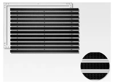 Produktbild von Schmutzfangmatte für den Außenbereich mit Bürste I Bürstenmatte & Aluminium Fußabtreter für Bodenvertiefung mit Einbaurahmen (Schwarz, 50 x 100 cm)