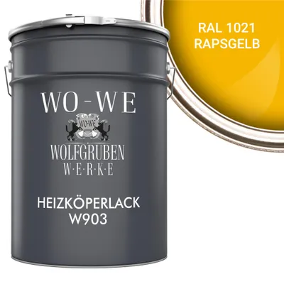 Produktbild von Heizkörperlack Heizungsfarbe Heizkörperfarbe W903 Rapsgelb RAL 1021 - 5L