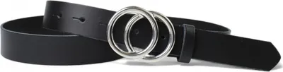 Produktbild von Ledergürtel Damen 3 cm, Schmuckschnalle silber mit Doppelringen | FRONHOFER
