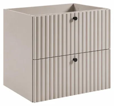 Produktbild von Badezimmer-Hängeschrank mit Waschbeckenaussparung 60 Kaschmir, Griffe in drei Farben, 60 x 44,4 x 57 cm, KI-generiertes Bild