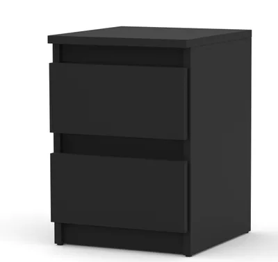 Produktbild von MIRABILESSE - Nachttisch schwarz - Nachtschrank - Nachtkommode Modern Möbel mit Schubladen Kommode Holz Schubladenschrank für Ihr Schlafzimmer H42,5cm B30cm T30,5c