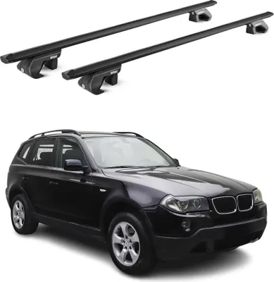 Image de Barres de toit transversales ABE pour BMW X3 E83 2004-2010 5 P Alu Noir 2x