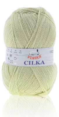 100g Strickgarn CILKA by VLNIKA Klassikgarn Strickwolle mit Schimmereffekt, gelbgrün
