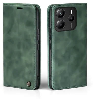Produktbild von Handy Hülle für Xiaomi Redmi Note 14 5G Klapphülle Bookcase Flip Cover Handy Tasche Etui Farbe: Grün