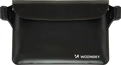 Produktbild von Wozinsky WWS-01 Wasserdichte Bauchtasche Hüfttasche 0,3 mm PVC PP Gurt 22 x 15 cm Schwarz