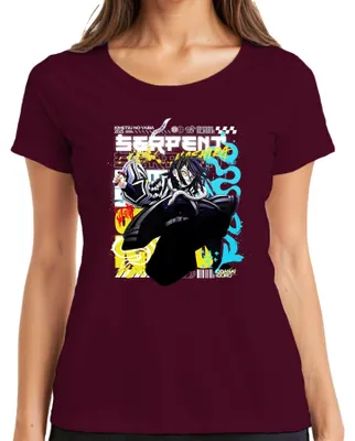Obrázok produktu pre Demon Slayer Obanai Iguro Schlange Hashira Anime Japan Y2K Streetwear dámske tričko, bordová, L