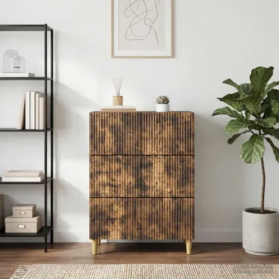 Zdjęcie produktu dla Komoda z szufladami vidaXL, dąb wędzony, 66 x 34,5 x 90 cm