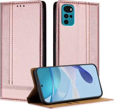 Obrázek produktu pro Pouzdro pro Motorola Moto G22 kožené flipové pouzdro s funkcí stojánku Růžový