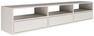 Schwebendes TV-Möbel 150 cm Weiß mit Push-to-Open