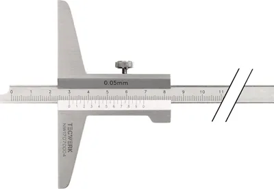 Immagine prodotto di Calibro di profondità DIN 862 200 mm guida di misura diritta 10 x 4,5 mm