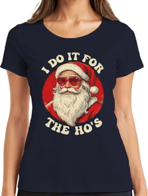 Produktbild von I Do It For The Ho's Weihnachtsmann Herzbrille Weihnachten Damen T-Shirt, Navy, S