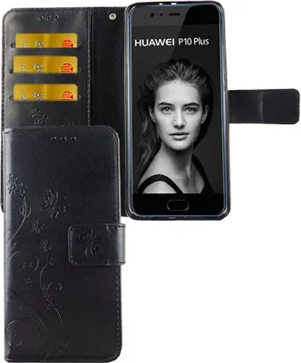 Produktbild von Schutz Hülle Blumen für Handy Huawei P10 Plus Schwarz