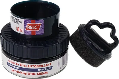 Produktbild von PALC Selbstglanz Wachs Schuhcreme marine blau 50ml – mit Schwammaufträger, für Glattleder – Glanz ohne Polieren