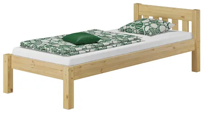 Produktbild von Massivholzbett Kiefer natur 100x200 Einzelbett Futonbett Bettrahmen Zubehör wählbar V-60.38-10ohne Zubehör