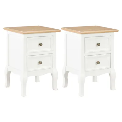 Image de Maison Exclusive - 2 tables de chevet, blanc, 35 x 30 x 49 cm, MDF