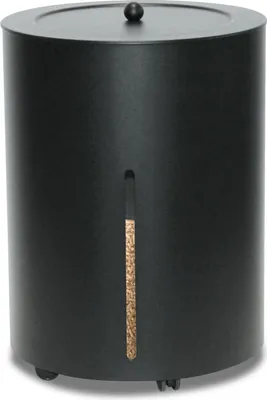Produktbild von Pelletskorb mit Rollen schwarz beschichtet ø 38cm Höhe 50cm mit Rollen