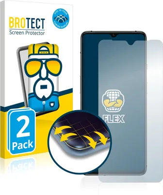 Produktbild von 2x BROTECT Fullscreen Schutzfolie für OnePlus 7T Displayschutz Folie Fullcover Klar Transparent