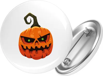 Produktbild von Huuraa Button Halloweenkürbis Kürbis 25mm rund mit Sicherheitsnadel Ansteckbutton Geschenkidee