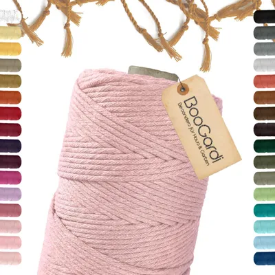 Produktbild von Makramee Garn · Lachs 3mm x 200m · 3mm oder 5mm · viele Farben · Baumwollkordel · Baumwollgarn · DIY Bastelkordel · Kordelband
