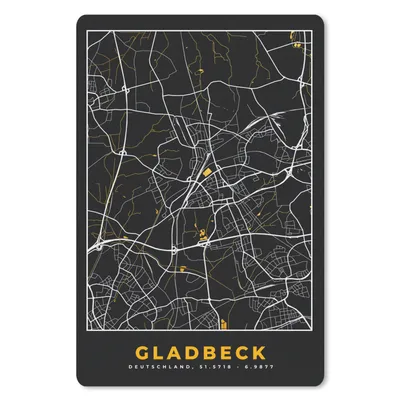 Produktbild von MuchoWow® Mauspad Mousepad Deutschland - Schwarz und Gold - Gladbeck - Stadtplan - Karte 40x60 cm - Mousepads - Maus Mat - Pad - Mausunterlage - Schreibtisch Accesoire