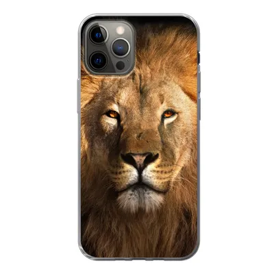Produktbild von MuchoWow® Handyhülle Schutzhülle Hülle für iPhone 13 Pro Löwe - Tiere - Schwarz - Hell - Braun - Porträt Silikon Softcase Handy Hülle - Handy-Tasche