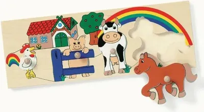 Produktbild von Steckpuzzle Bauernhof Bauernhof mit Tieren