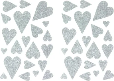 Produktbild von Oblique Unique 42 Herz Aufkleber Herzen Sticker Set mit Glitzer Scrapbooking Geburtstag Valentinstag - silber