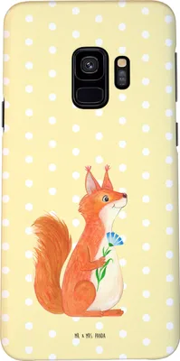 Produktbild von Mr. & Mrs. Panda Samsung Galaxy S9 Handyhülle Eichhörnchen Blume - Gelb Pastell - Geschenk, Motivation Sprüche, Cover, Smartphone Hülle, Eichhorn, Lustige, Lachen, Spaß
