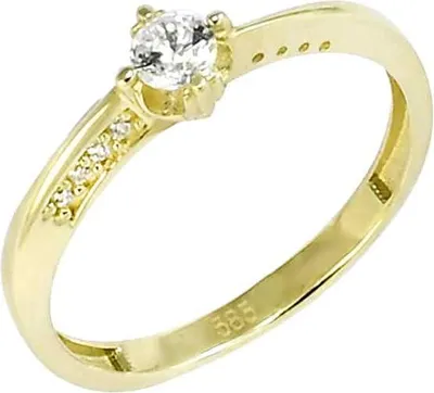 Produktbild von Goldring 585er Gold mit synthetischen Zirkonia Glare1413 Ringgröße 57