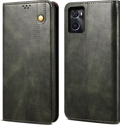 Produktbild von Realme 9i Hülle, Leder Flip Brieftasche Schutzhülle für OPPO Realme 9i Grün