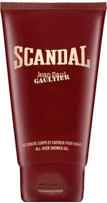 A maroon tube of Jean Paul Gaultier Scandal All-Over Shower Gel.