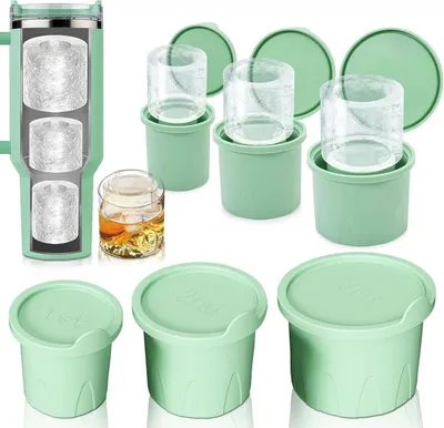 LUOJJINYI Eiswürfelform Für Stanley Cup - 4 Große Eiswürfel BPA Frei