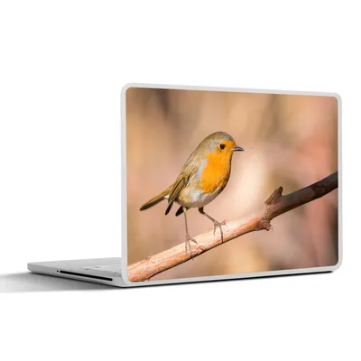 Produktbild von MuchoWow® Laptop Aufkleber Sticker Cover Vogel - Zweig - Rotkehlchen 32.5x23.5 cm - Sticker für Laptop - Selbstklebend
