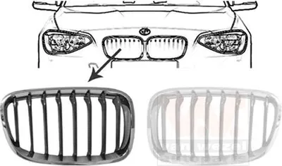 Immagine prodotto di VAN WEZEL 0633512 Griglia radiatore Griglia anteriore per BMW 1 hatchback (F20) destra nera