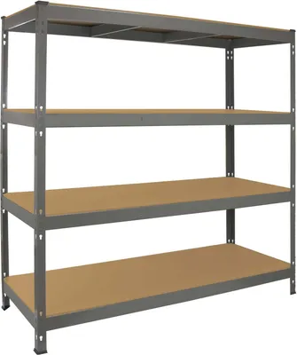 Produktbild von Monster Racking Regal Hochleistungsregal Schwerlastregal Lagerregal Garagenregal Stahlregal Industrieregal Werkstattregal Steckregal Metallregal 100% schraubenlos 160cm x 60cm x 160cm in Grau