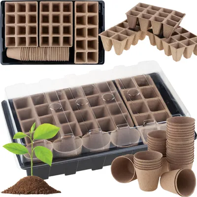 Produktbild von Setzlingsset, Mini-Gewächshaus Für Setzlinge, Torf-Töpfe