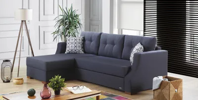 Produktbild von Sofa Designer Sofa mit Bettfunktion Bettkasten Schlafsofa Ecksofa Couch L-Form