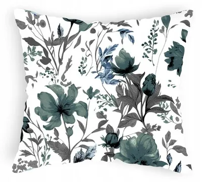 Produktbild von Designpremium Baumwoll-Kissenbezug Hibiskus Grün 70x80 cm