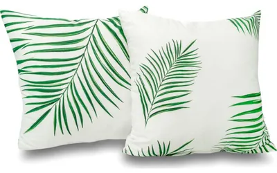Produktbild von Satz von 2 Kissenbezüge Baumwolle renforcé TROPICAL weiß
