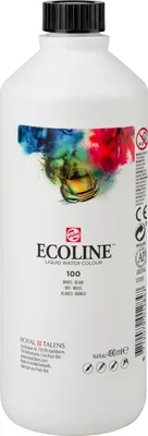 Productafbeelding van Ecoline vloeibare waterverf, fles, 490 ml, wit, 100 stuks