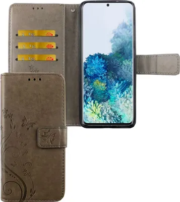 Produktbild von Samsung Galaxy S20 Handy Hülle Schutz-Tasche Cover Flip-Case Kartenfach Grau