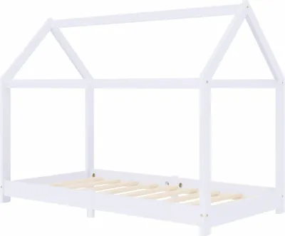 Image de vidaXL Cadre de lit pour enfants Blanc Pin massif 80 x 160 cm
