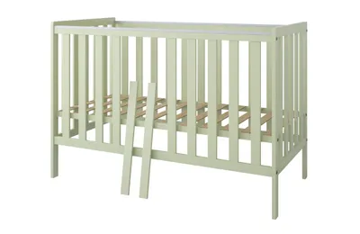 Produktbild von ZEE BAMBI Mint Babybett 120x60 cm 2in1 mit Umbaubarriere  Klassisches Gitterbett 3-Fach Höhenverstellbar Kinderbett mit Beißschutz